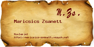 Maricsics Zsanett névjegykártya
